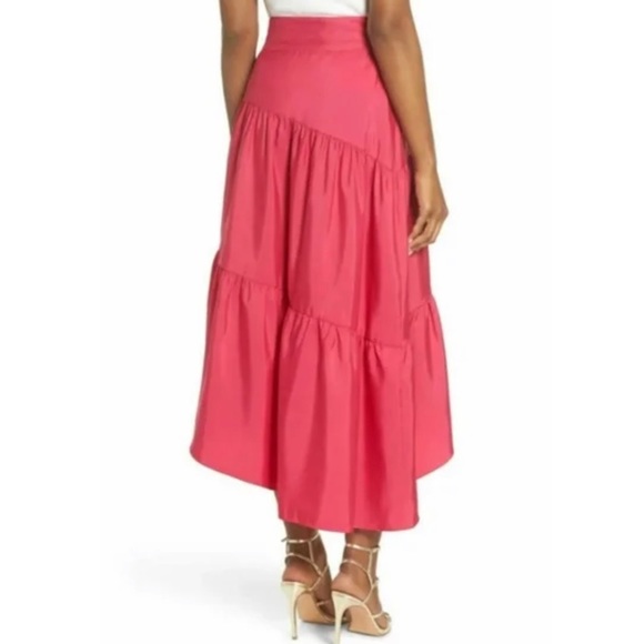 Eliza J Asymmetrical Ruffle Tie-Front Midi Skirt - Picture 4 of 14
